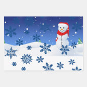 Frohe Weihnachts-Schneemann Wrapping Paper Sheets Geschenkpapier Set (Vorderseite 3)