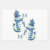 Frohe Weihnachts-Schneemann Wrapping Paper Sheets Geschenkpapier Set (Vorderseite 2)
