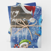 Frohe Weihnachts-Schneemann Wrapping Paper Sheets Geschenkpapier Set (Beispiel)