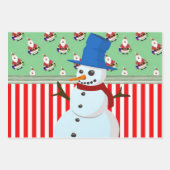 Frohe Weihnachts-Schneemann Wrapping Paper Sheets Geschenkpapier Set (Vorderseite 3)