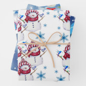 Frohe Weihnachts-Schneemann Wrapping Paper Sheets Geschenkpapier Set (Beispiel)