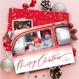 Frohe Weihnachts-Schneeschuharbeit Handwriting Scr Feiertagskarte