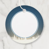 Frohe Weihnachts-Schneeszene Geschenkanhänger (Rückseite)