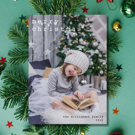 Frohe Weihnachts-Schreibmaschine Schriftart Pictur Feiertagskarte