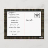 Frohe Weihnachts-Schwarz-Kariert-Familienfoto-Kart Postkarte (Rückseite)