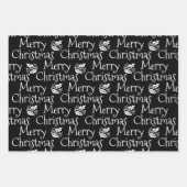 Frohe Weihnachts Schwarz Mistletoe niedlich Geschenkpapier Set (Vorderseite 2)