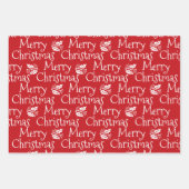 Frohe Weihnachts Schwarz Mistletoe niedlich Geschenkpapier Set (Vorderseite)