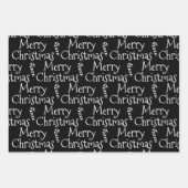 Frohe Weihnachts Schwarz-weiße Bonbons niedlich Geschenkpapier Set (Vorderseite 3)