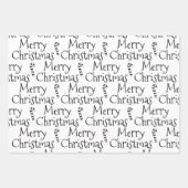 Frohe Weihnachts Schwarz-weiße Bonbons niedlich Geschenkpapier Set (Vorderseite 2)