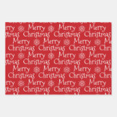 Frohe Weihnachts Schwarz-weiße Schneeflocken niedl Geschenkpapier Set (Vorderseite)