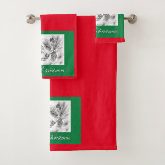 Frohe Weihnachts-Schwarzbär Badhandtuch Set