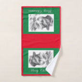Frohe Weihnachts-Schwarzbär Badhandtuch Set (Handtuch)