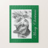 Frohe Weihnachts-Schwarzbär Puzzle (Vertikal)
