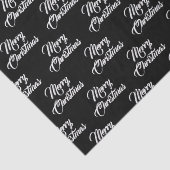 Frohe Weihnachts schwarze benutzerdefinierte Skrip Seidenpapier (Detail)