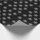 Frohe Weihnachts Schwarze Schneeflocken Wrapping P Geschenkpapier (Ecke)