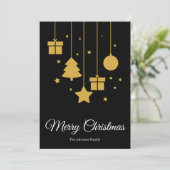 Frohe Weihnachts Schwarze Weihnachtskarte Feiertagskarte (Stehend Vorderseite)