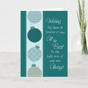 Frohe Weihnachts-Schwester & Bruder in Law Card Feiertagskarte