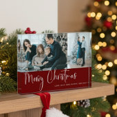 Frohe Weihnachts-Script 2 Foto Collage Holiday Red