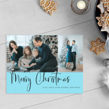 Frohe Weihnachts Script 2 Foto Holiday Blue