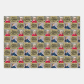 Frohe Weihnachts Script 6 Foto Checkerboard Geschenkpapier Set (Vorderseite 3)