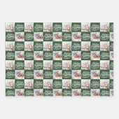 Frohe Weihnachts Script 6 Foto Checkerboard Geschenkpapier Set (Vorderseite 2)