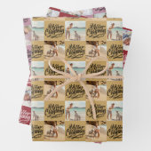 Frohe Weihnachts-Script 6 Foto Gold Rot Rosa Geschenkpapier Set (Beispiel)