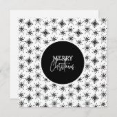 Frohe Weihnachts Script Black Snowflakes Card (Vorne/Hinten)