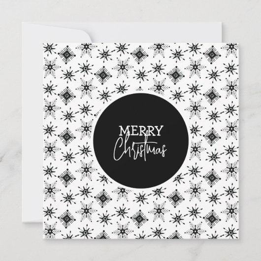 Frohe Weihnachts Script Black Snowflakes Card (Vorderseite)