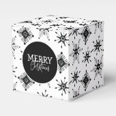 Frohe Weihnachts-Script Black Snowflakes Geschenkschachtel (Vorderseite)