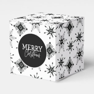 Frohe Weihnachts-Script Black Snowflakes Geschenkschachtel