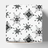 Frohe Weihnachts-Script Black Snowflakes Geschenkschachtel (Oben)