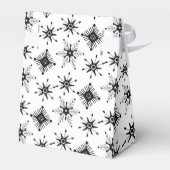 Frohe Weihnachts-Script Black Snowflakes Geschenkschachtel (Rückseite)