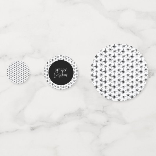 Frohe Weihnachts-Script Black Snowflakes Konfetti (Vorderseiten)