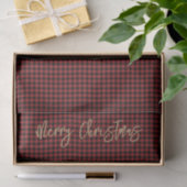 Frohe Weihnachts-Script Buffalo Kariert Red Black Seidenpapier (Geschenk)