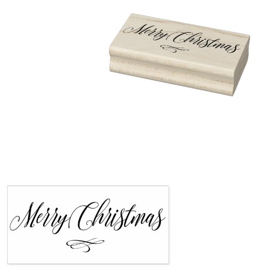 Frohe Weihnachts-Script Calligrafy Text Scrapbook Gummistempel (Stempel)