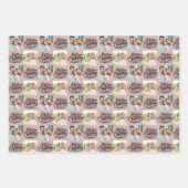 Frohe Weihnachts-Script-Checkerboard 6 Foto Geschenkpapier Set (Vorderseite 3)