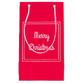 Frohe Weihnachts-Script Classic Red White Elegant Kleine Geschenktüte (Vorderseite)