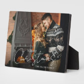 Frohe Weihnachts Script Couple Foto Keepake Fotoplatte (Seite)
