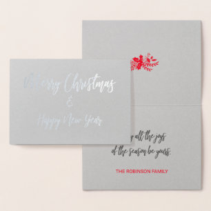 Frohe Weihnachts-Script-Design Weihnachtskarte Folienkarte