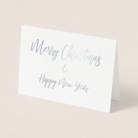 Frohe Weihnachts-Script-Design Weihnachtskarte Folienkarte (Vorderseite)