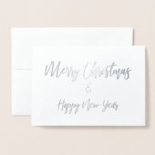 Frohe Weihnachts-Script-Design Weihnachtskarte Folienkarte (Vorderseite mit Umschlag)
