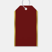 Frohe Weihnachts-Script dunkelrot und Gold Ihr Nam Geschenkanhänger (Rückseite)