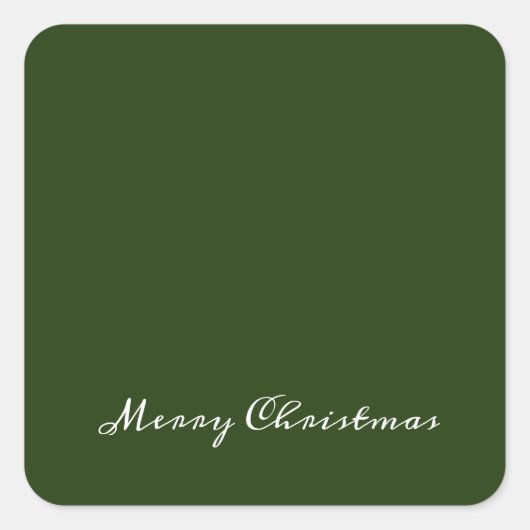 Frohe Weihnachts Script Envelope Geschenk Wrap Red Quadratischer Aufkleber (Vorderseite)