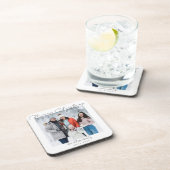 Frohe Weihnachts-Script Familie Foto Weihnachten Getränkeuntersetzer (Rechte Seite)