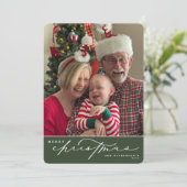 Frohe Weihnachts-Script Familie Weihnachtskarte Feiertagskarte (Stehend Vorderseite)