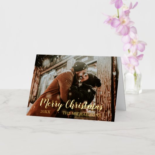 Frohe Weihnachts-Script-Foto (Orchidee)