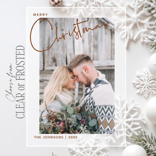 Frohe Weihnachts-Script-Foto Erste Weihnachten Acryleinladungen