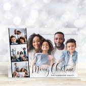 Frohe Weihnachts-Script-Foto Feiertagskarte
