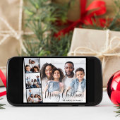 Frohe Weihnachts-Script-Foto Feiertagskarte