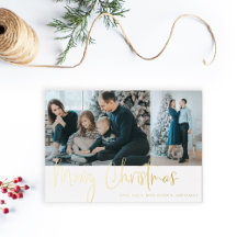 Frohe Weihnachts Script Foto Holiday Gold Moderne